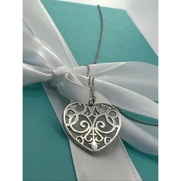 Tiffany & Co. Sterling Silver Enchant Heart Necklace - 20” - Picture 14 of 16